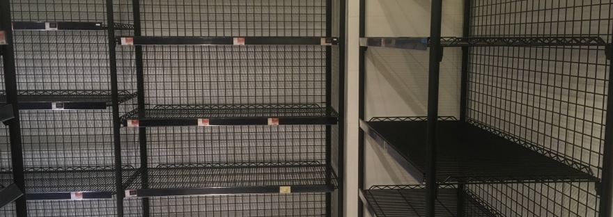 Empty shelves in the toilet paper aisle amid panic buying Hong Kong